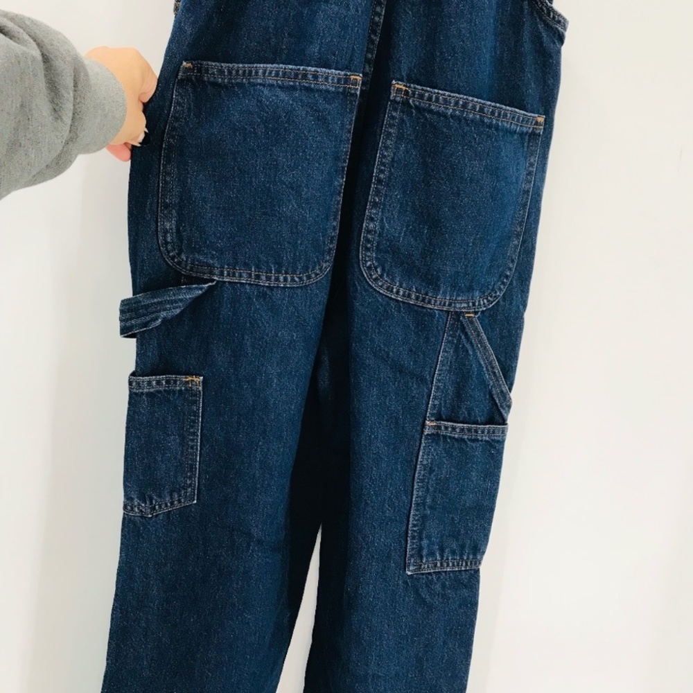 Sunday Best Utility Cargo Denim Straight Leg Overalls Size XXS - Picture 9 of 10